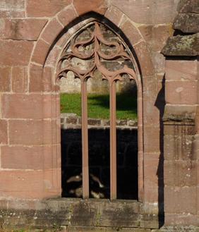 Gothic window in the former cloister at Hirsau Monastery