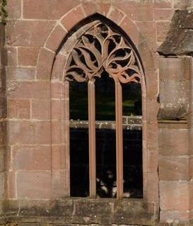 Gothic window in the former cloister at Hirsau Monastery