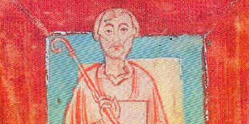 Miniature of Abbot Wilhelm von Hirsau (circa 1030–1091) from the Reichenau Monastery endowment register, circa 1150. 