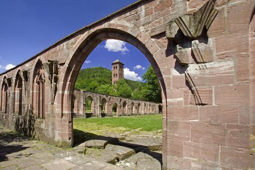 In the background: the Owl Tower at Hirsau Monastery