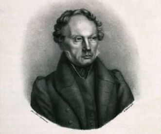 Bildnis Ludwig Uhland, Lithografie um 1850