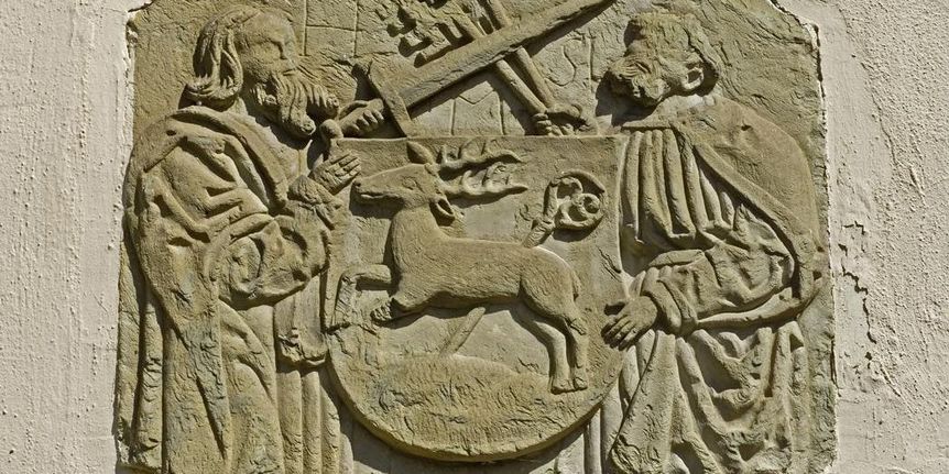 Gothic relief at Hirsau Monastery, likely from the 14th century