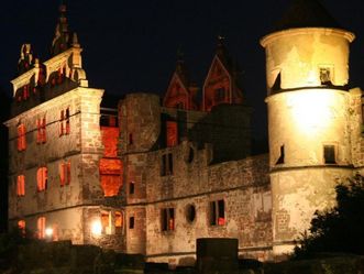 Hunting lodge at Hirsau Monastery at night